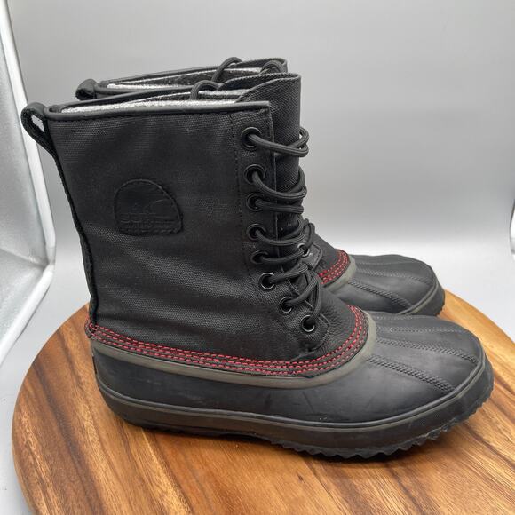 Sorel 1964 Boots Mens Size 9.5 Black Premium Waterproof Duck Insulated Lace Up - Picture 1 of 8